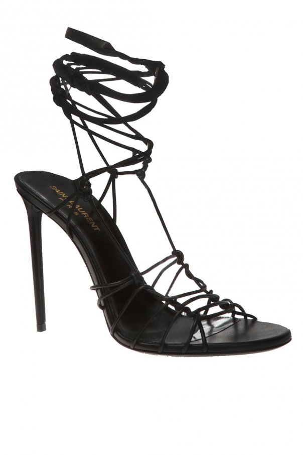 saint laurent jodie flower detail platform sandals item